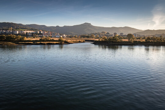 Peaceful nature by the river - creative background	 - basque country
