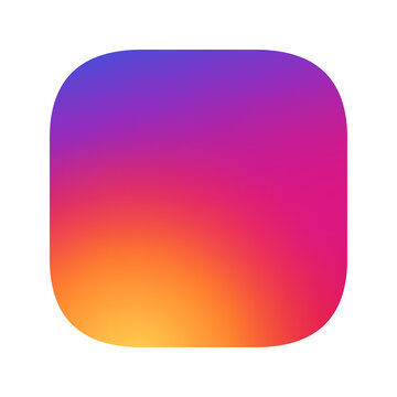 Square with round corners with yellow pink purple gradient. Vector