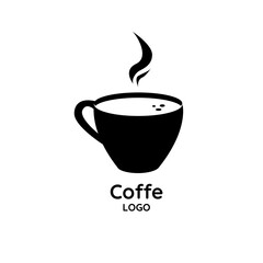 Logo of a cup of coffee, tea on an isolated background. Design for icon, banner, poster, postcard, cafe, restaurant. Flat vector illustration