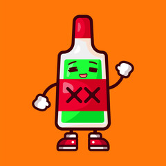 cute drink bottle character vector