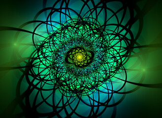 Abstract fractal color pattern on black backgraund