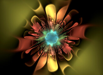 Abstract fractal color pattern on black backgraund