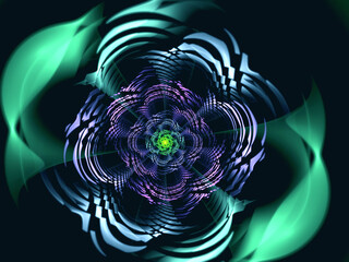 Abstract fractal color pattern on black backgraund