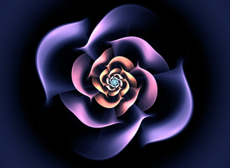 Abstract fractal color pattern on black backgraund