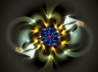 Abstract fractal color pattern on black backgraund