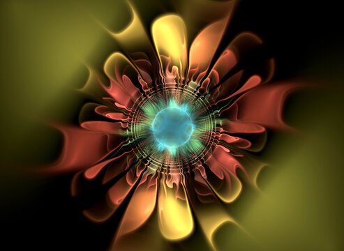 Abstract fractal color pattern on black backgraund