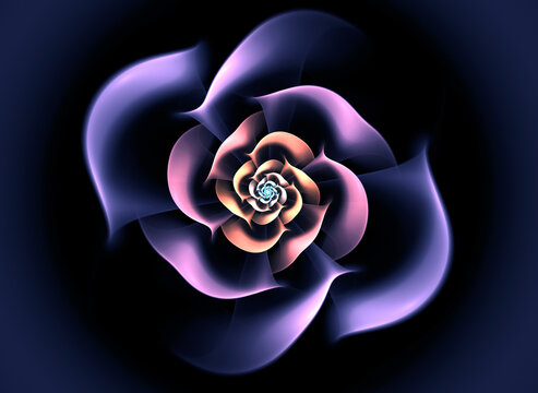 Abstract fractal color pattern on black backgraund