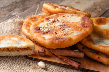 Hotteok Korean pancakes stuffed with nuts, sugar and nuts.
