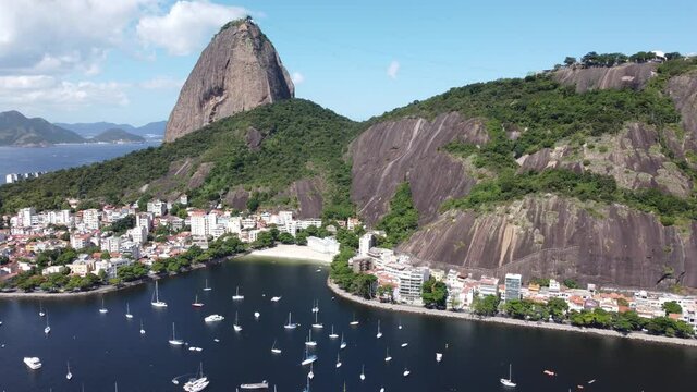 Panoramic aerial view of Rio de Janeiro Brazil. International travel landmark. Vacation destination