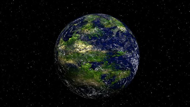 Exoplanet. Earthlike planet in the goldilocks zone. 3d. Animation.