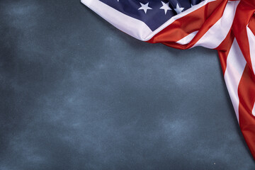 Martin Luther King Day - American flag on black old abstract background