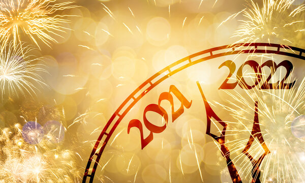 New Year concept, clock near to the midnight of 2022