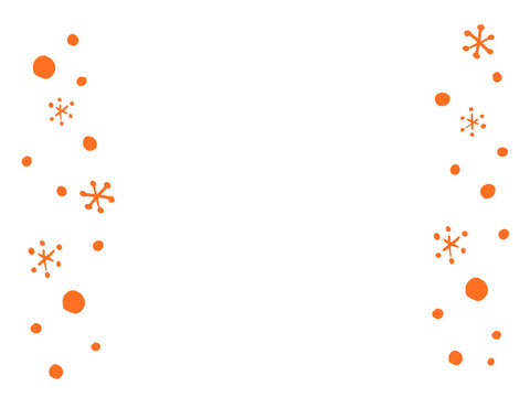 かわいい雪と結晶のフレーム／手書きイラスト