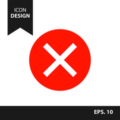 Fototapeta premium Wrong mark . line vector icon on white background