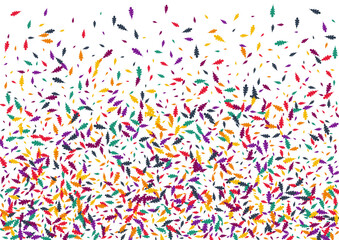 Autumn Foliage Vector White Background. Bright Confetti Nature Template. Ecology Leaf Card. Colorful Leaf Set.