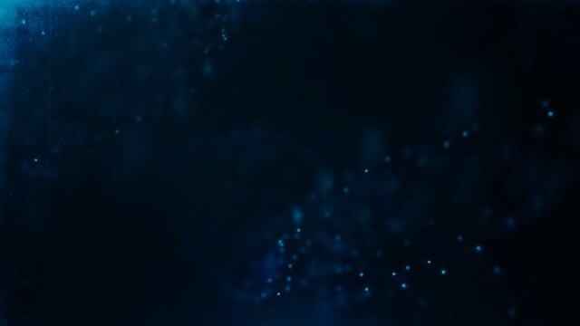 Dark blue abstract background with slowly floating particles