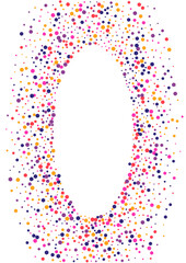 Pink Festive Round Texture. Confetti Birthday Background. Red Dot Top. Circle Orange Side Frame. Element Wallpaper.