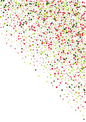 Dot Red Shape Illustration. Carnival Square Wallpaper. Green Graphic Rhombus Frame. Confetti Fiesta Texture.