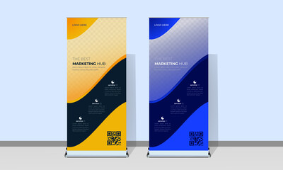 New pull-up banner advertising design, exhibitions marketing pull up templet, presentations, conferences modern abstract style for proposal business, x-banner, roll up, trendy design. eps