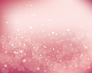 ハートが舞う輝きとぼかしのグラデーション背景