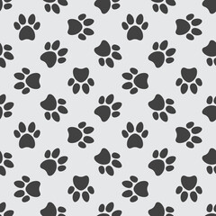 Fototapeta na wymiar Vector Modern Seamless Pattern with Pet Paw Prints