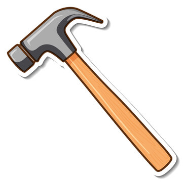recommend clip art: Claw hammer sticker on white background