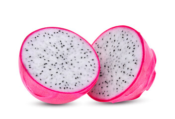 half of dragon fruit isolated on white background