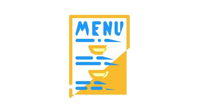 menu buffet animated color icon menu buffet sign. isolated on white background