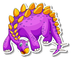 Stegosaurus dinosaur cartoon character sticker
