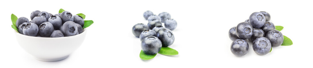 Group of blueberry on a white background