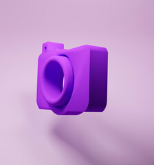 Purple camera 3d illustration
