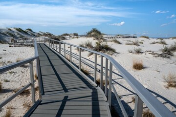 A very long boardwalk in White Sands NP, New Mexico