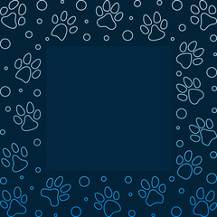 Cat or Dog Paw Prints vector concept blue modern illustration