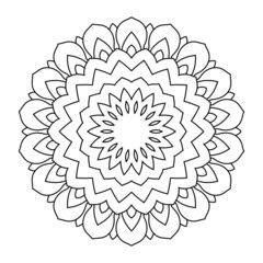 Zentangle inspired mandala zen doodle illustration with tribal boho chic ornaments. Oriental ornamental background.
