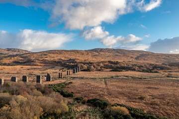 Aerial view of the Owencarrow Railway Viaduct by Creeslough in County Donegal - Ireland