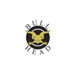Bull head logo. Vector illustration template design 