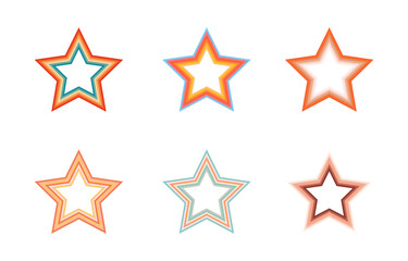 Obraz premium Collection vintage stars with retro colors lines
