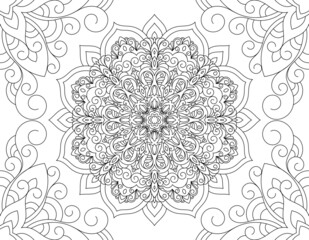 Elegant zentangle inspired illustration with tribal boho chic ornaments. Oriental ornamental background.