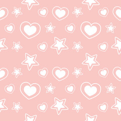 seamless pattern with hearts and stars