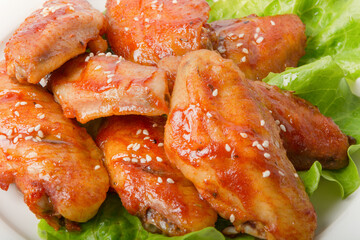 A plate of Orleans grilled chicken wings