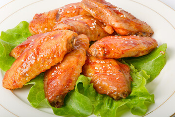 A plate of Orleans grilled chicken wings