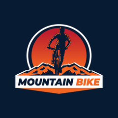Mountain bike logo design template