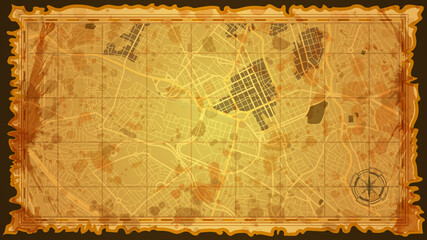 Obraz premium design art vintage map city 