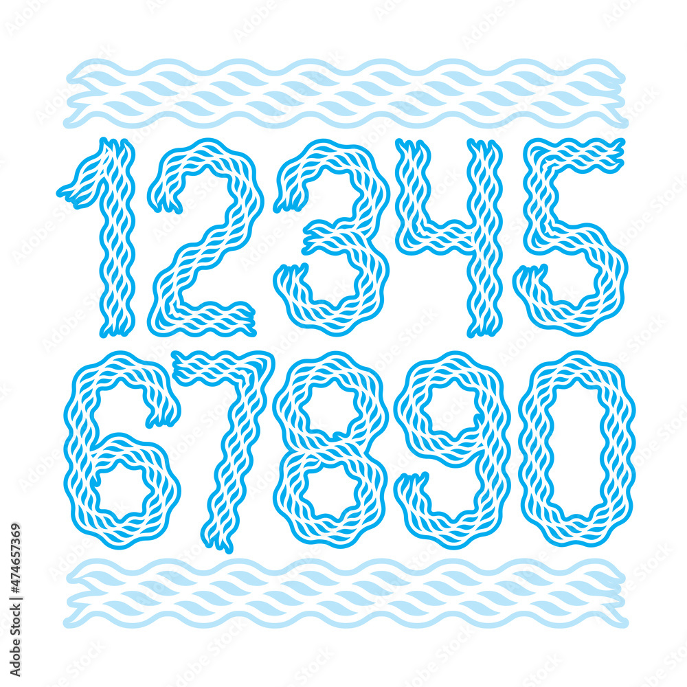 Poster set of vector numbers created using elegant flowing lines, can be used in poster design.