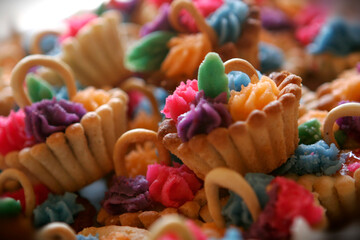 Assortment of sweeties, macro photo