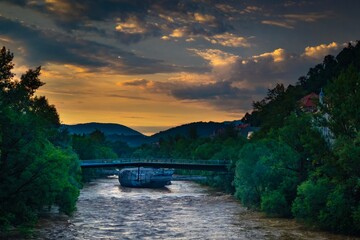 sunrise over the river