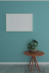 picture frame concept room interior 3d rendering
