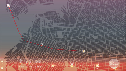 design art gps infographic map city of New York