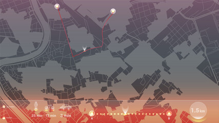 design art gps infographic map city of Rome 