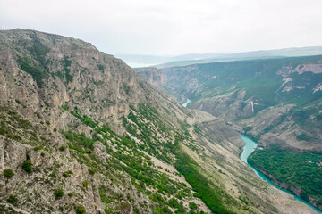 Picturesque landscape of Sulak canyon in Dagestan